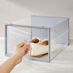 SONGMICS Set 18 Shoe Box Plastic Shoe Organizer for shoes up to size 44