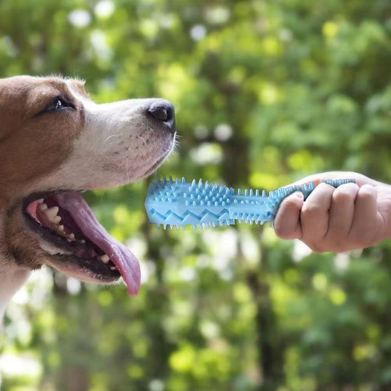 Soft Rubber Durable Dog Chew Stick - Toothbrush For Tooth Cleaning And Massage Pet Toy