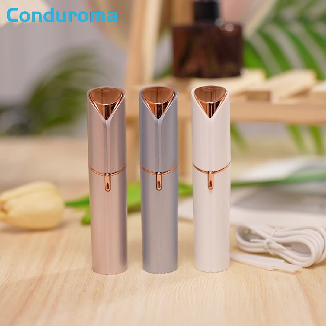Painless USB Rechargeable Facial Hair Remover - Eyebrow Face Razor Trimmer for Women - Lips, Body, Arms, Mustaches, Fuzz, and Chin