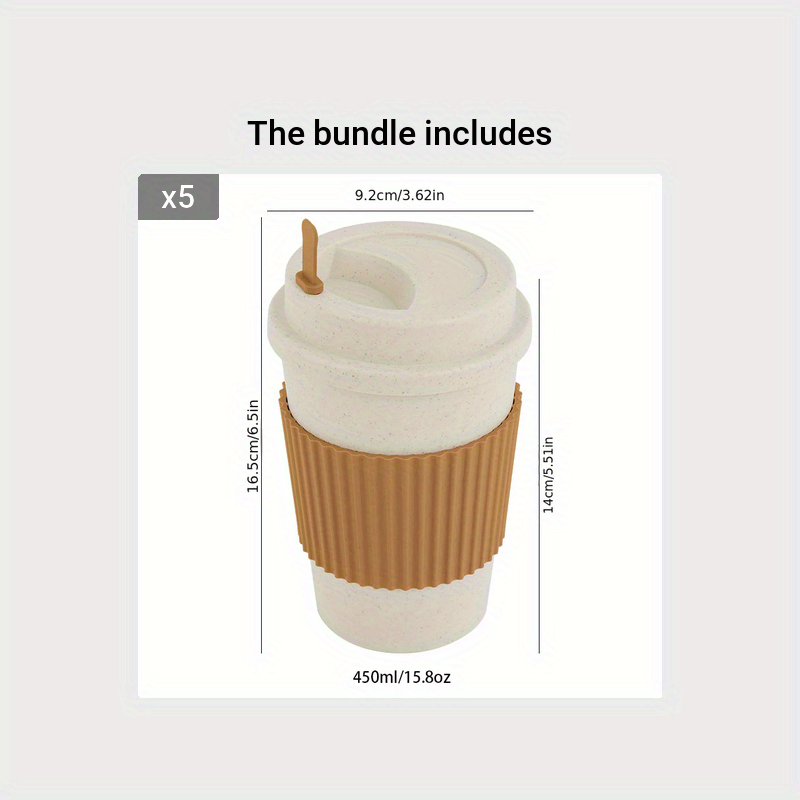 Travel Mug: Reusable Portable Coffee Cup/Wheat Straw Fiber Plastic Cup For Restaurants/cafes Eid Al-Adha Mubarak