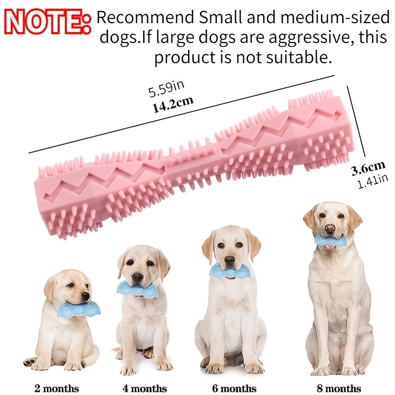 Soft Rubber Durable Dog Chew Stick - Toothbrush For Tooth Cleaning And Massage Pet Toy