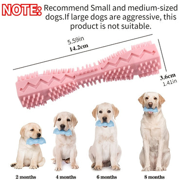 Soft Rubber Durable Dog Chew Stick - Toothbrush For Tooth Cleaning And Massage Pet Toy