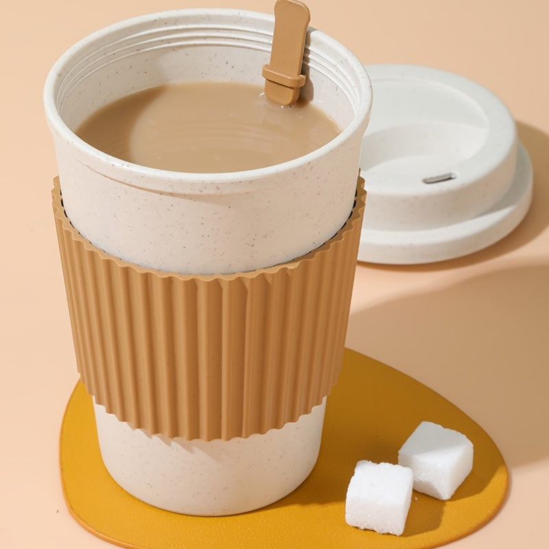 Travel Mug: Reusable Portable Coffee Cup/Wheat Straw Fiber Plastic Cup For Restaurants/cafes Eid Al-Adha Mubarak