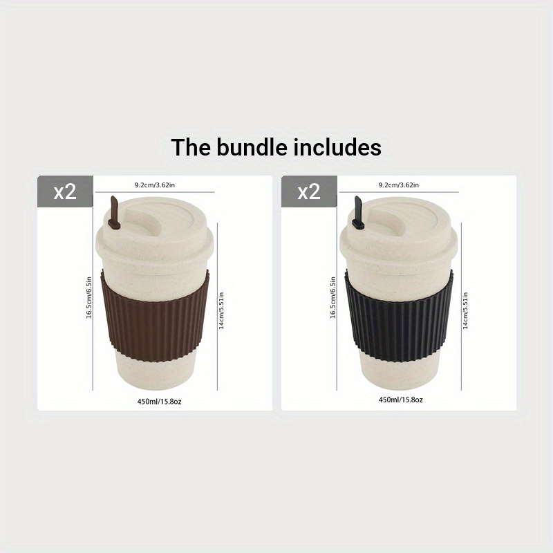 Travel Mug: Reusable Portable Coffee Cup/Wheat Straw Fiber Plastic Cup For Restaurants/cafes Eid Al-Adha Mubarak