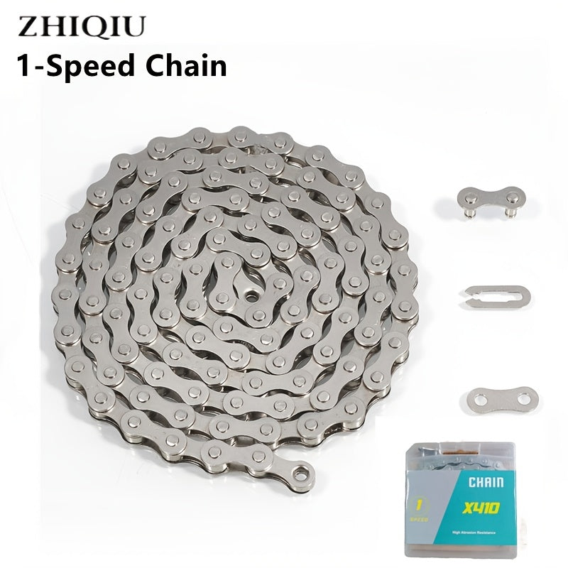 ZHIQIU High-Tensile Bike Chain - 104-Link Seamless System for Rust-Proof, Effortless Riding - Perfect 1/2 x 1/8 Size for Smooth, Quiet Journeys