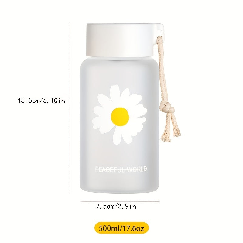 Creative Daisy Frosted Plastic Water Bottle 17.6oz