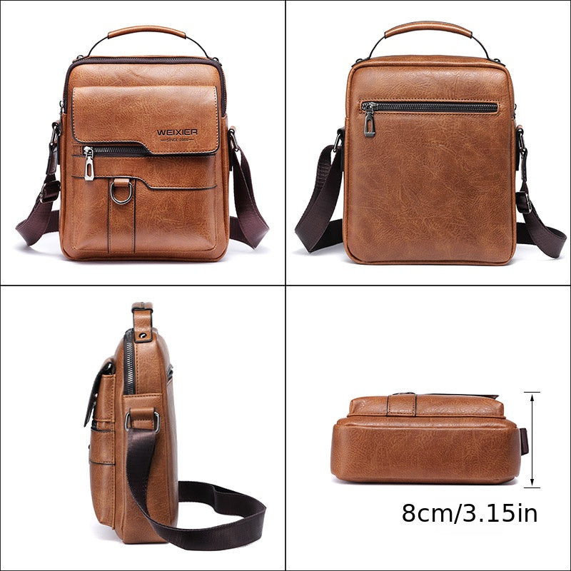 Men’s Vintage Crossbody Bag – Adjustable Strap Shoulder Bag