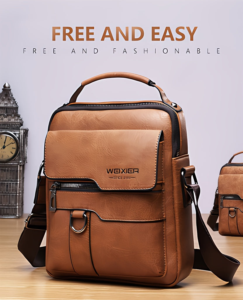 Men’s Vintage Crossbody Bag – Adjustable Strap Shoulder Bag