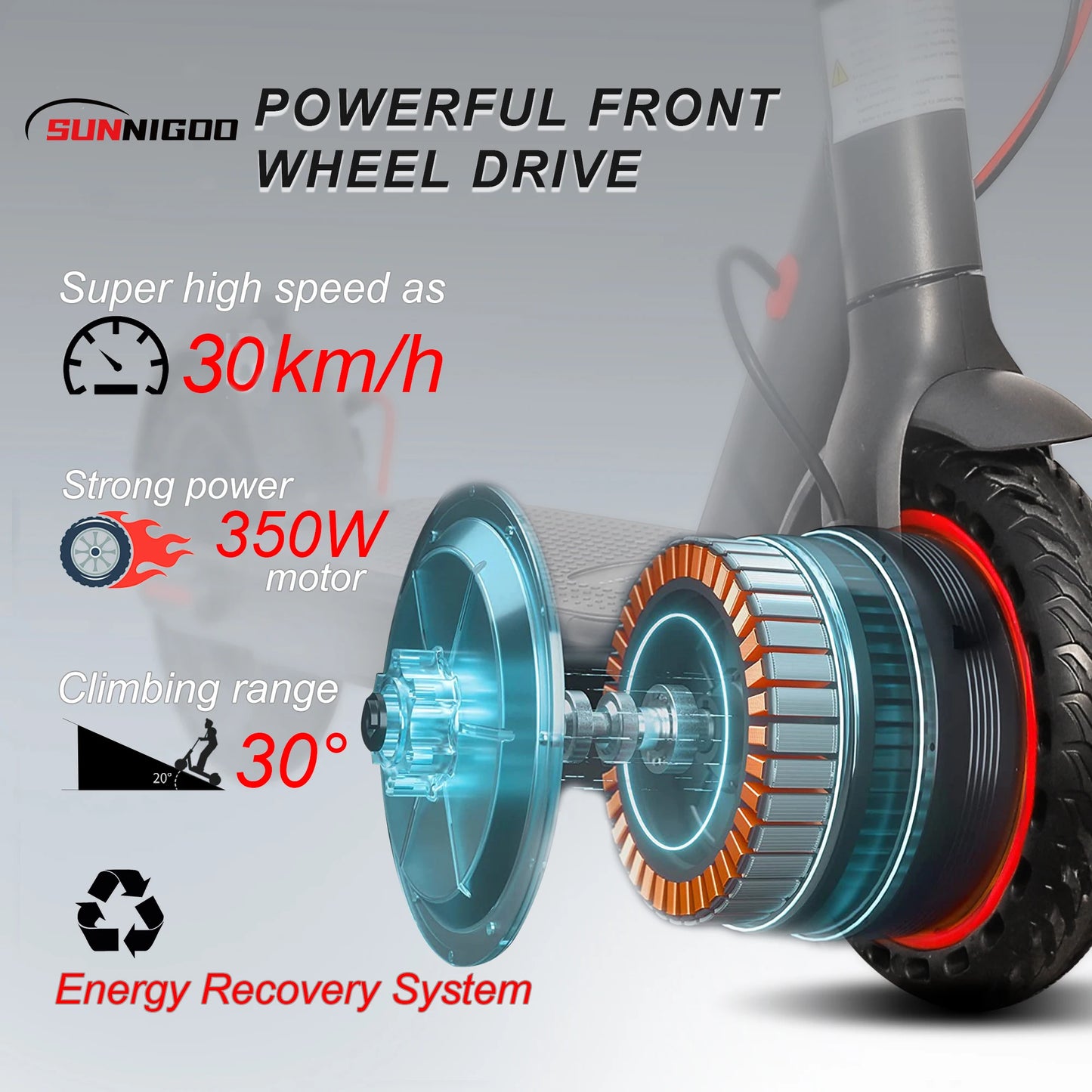 350W Adult Electric Scooter – 36V 30km Long Range