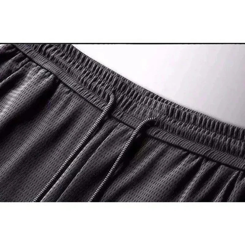 Men’s Ice Silk Mesh Breathable Quick-Dry Fitness Pants