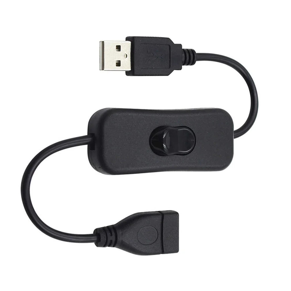 STONEGO USB Switch Extension Cable Support Data Transmit and Power Supply with On/Off Power Switch for LED Strips, USB Devices