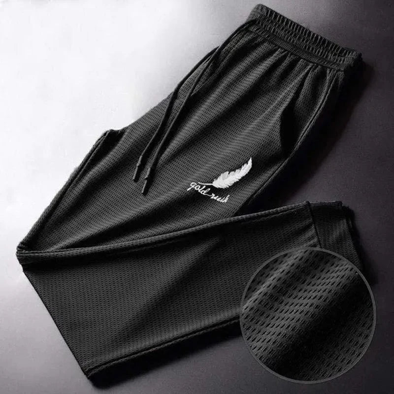 Men’s Ice Silk Mesh Breathable Quick-Dry Fitness Pants