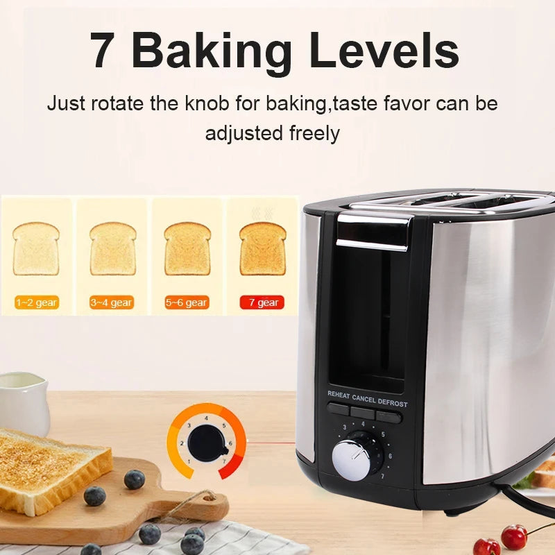 2-Slice Electric Toaster – Bread & Sandwich Maker 110V/220V