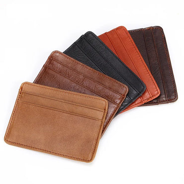 Slim Genuine Leather Mini Wallet – Card & Coin Holder