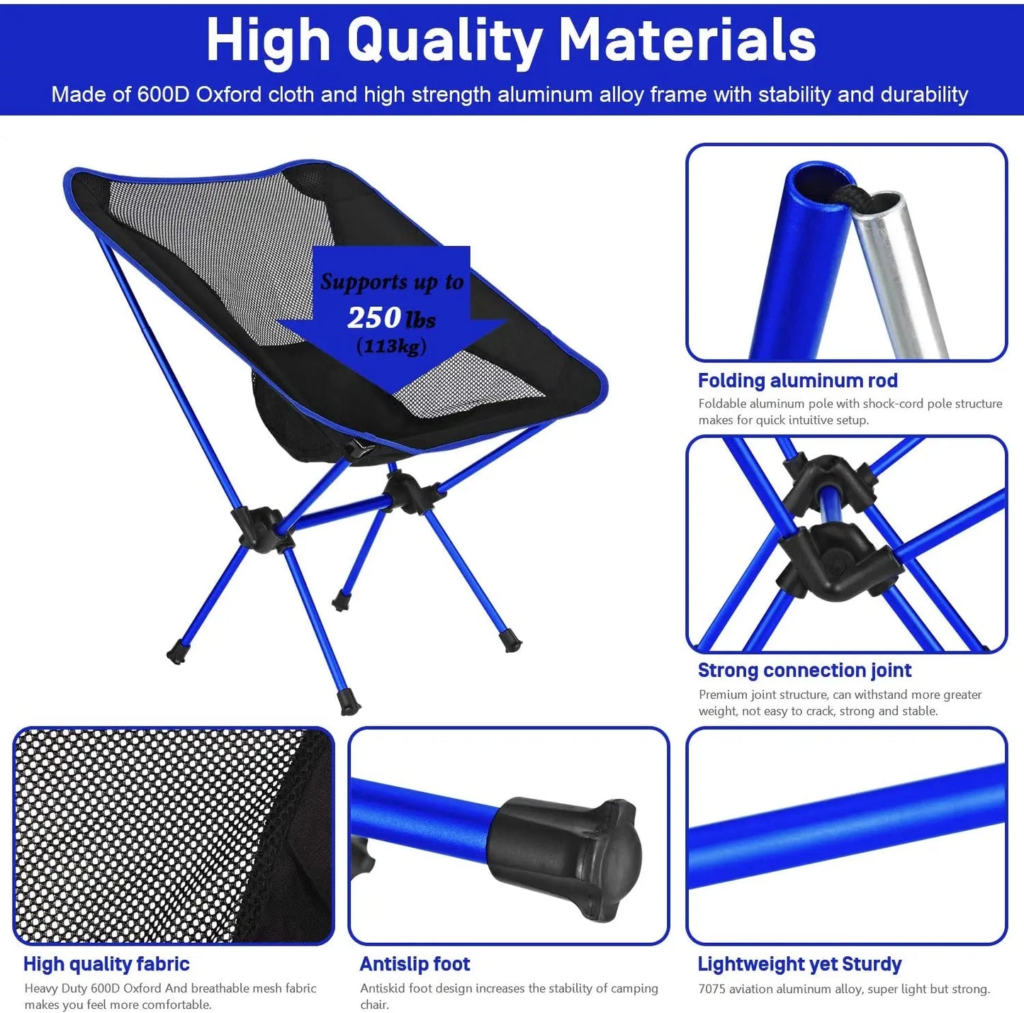 Ultralight Portable Folding Chair for Camping & Hiking