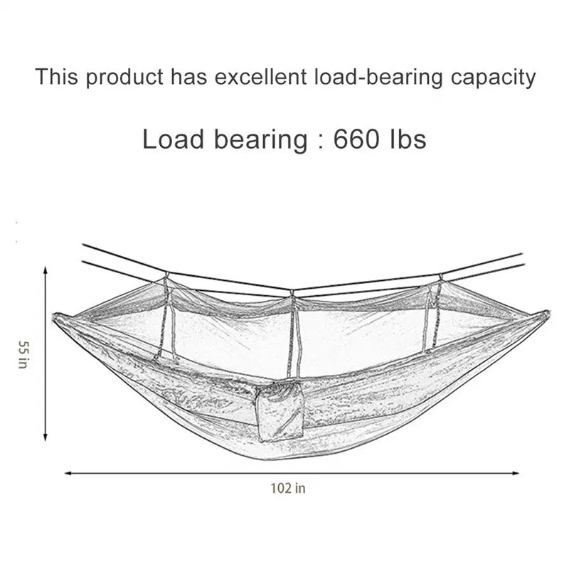 Swallowtail Camping Hammock with Mosquito Net & Rainfly