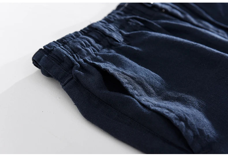 Men’s Linen Dress Pants Casual Loose Summer Trousers