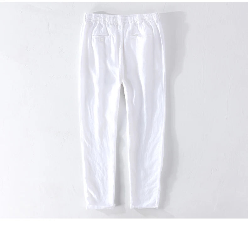 Men’s Linen Dress Pants Casual Loose Summer Trousers