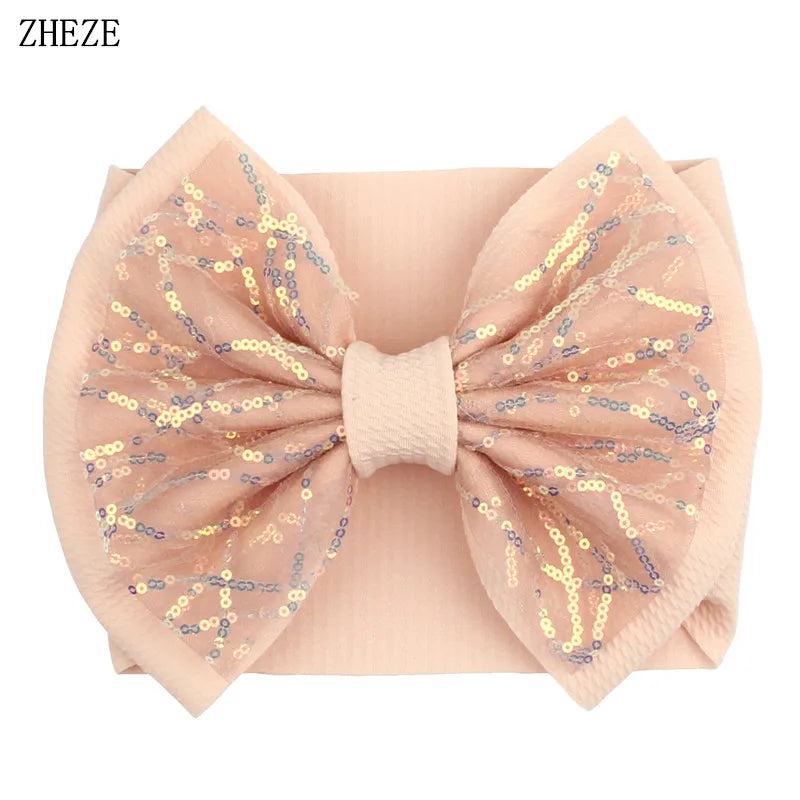Cute 7" Double Layer Hair Bow Headband for Baby Girls