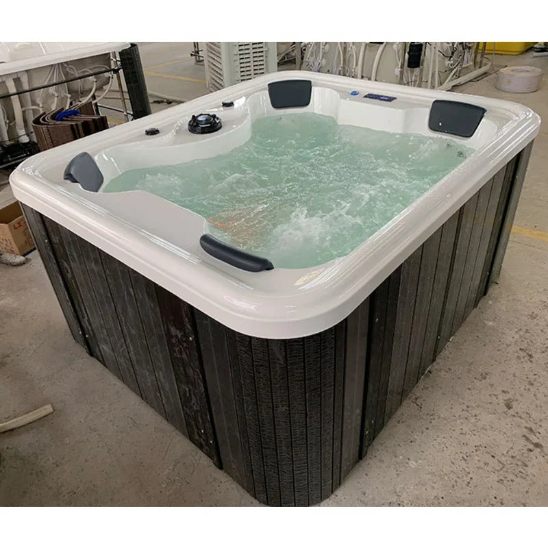 Luxury 4-Person Acrylic Outdoor Spa Hot Tub with Massage