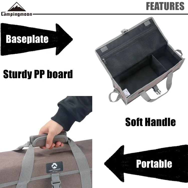 CAMPINGMOON Canvas Storage Bag Portable Camping Tote