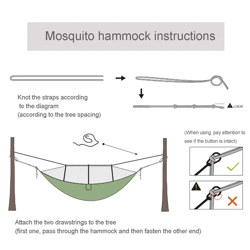 Swallowtail Camping Hammock with Mosquito Net & Rainfly