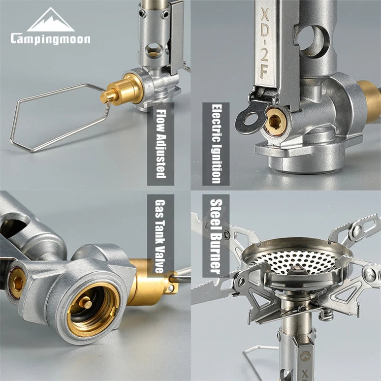 Campingmoon Mini Adjustable Gas Stove Portable Camping Accessory