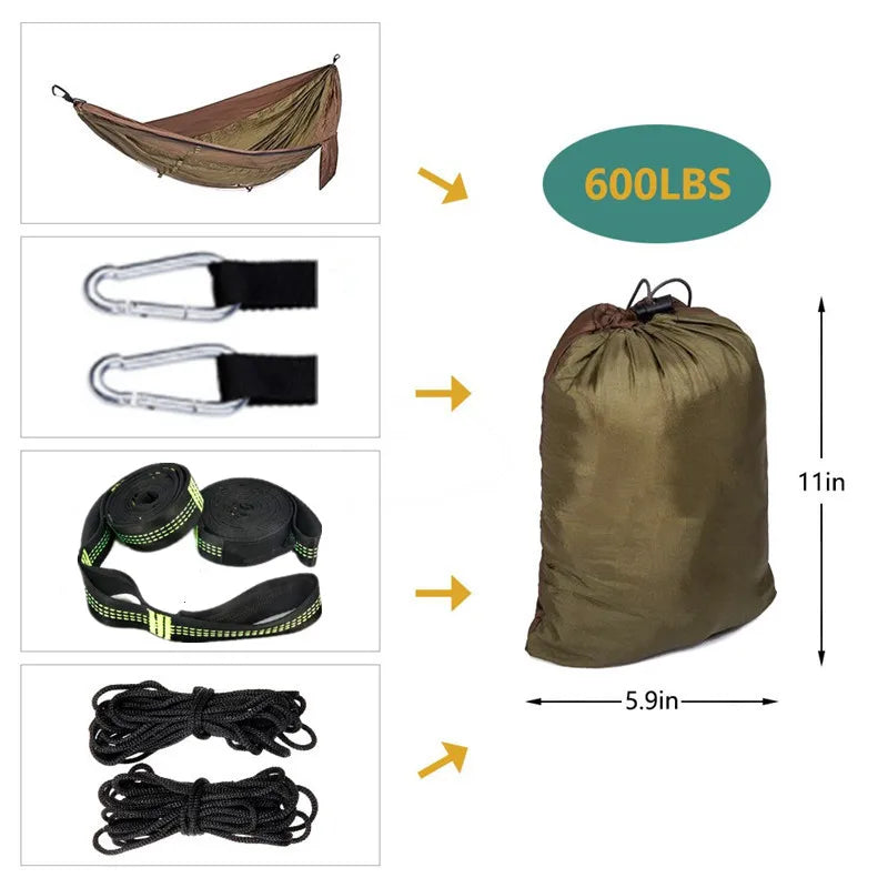 Swallowtail Camping Hammock with Mosquito Net & Rainfly