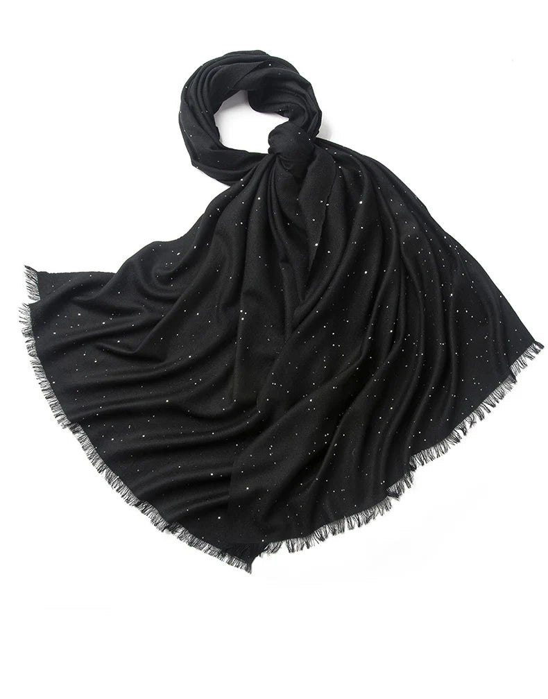 Women’s Designer Wool Scarf – Embroidered Pashmina Shawl