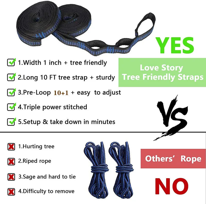 Swallowtail Camping Hammock with Mosquito Net & Rainfly