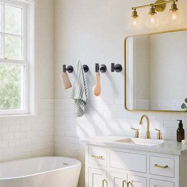 Towel Hooks Bathroom Coat Robe Hook Stainless Steel Heavy Duty Door Robe Hanger Towel Robe Clothes For Cabinet Wall Hook