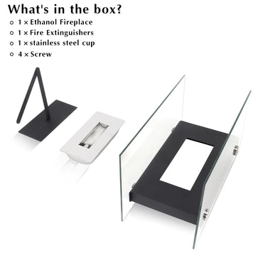 Bioethanol Tabletop Fireplace – Modern Black