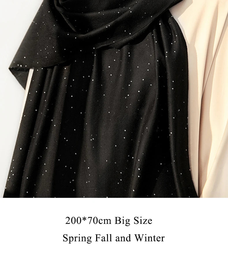 Women’s Designer Wool Scarf – Embroidered Pashmina Shawl