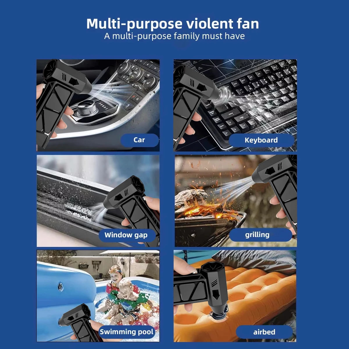 Handheld Turbo Jet Fan – High-Speed Mini Dust Cleaner