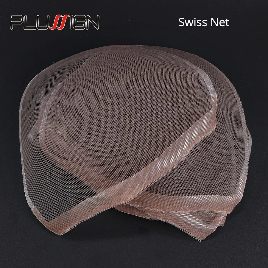 Plussign 5-10Pcs/Lot Lace Net Basement Foundation For Making Lace Top Closure Wigs Brown/Beige Weaving Net Dome Cap Medium Size