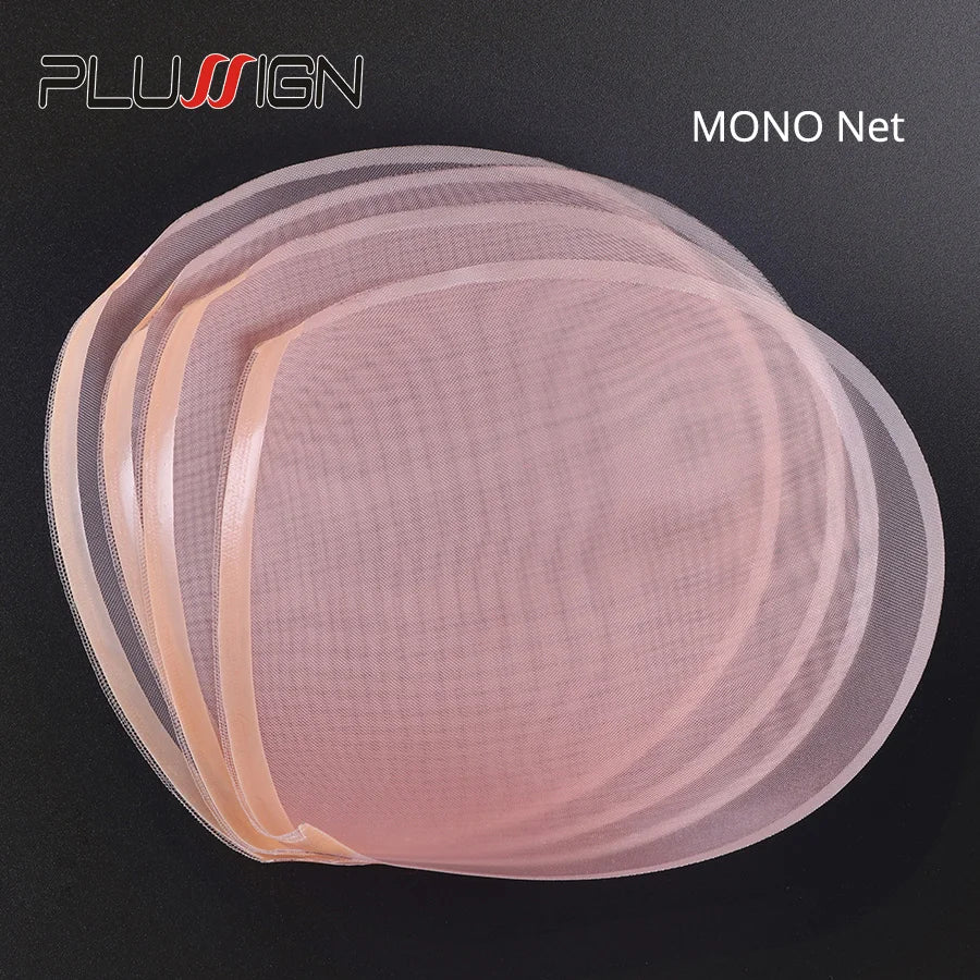 Plussign 5-10Pcs/Lot Lace Net Basement Foundation For Making Lace Top Closure Wigs Brown/Beige Weaving Net Dome Cap Medium Size