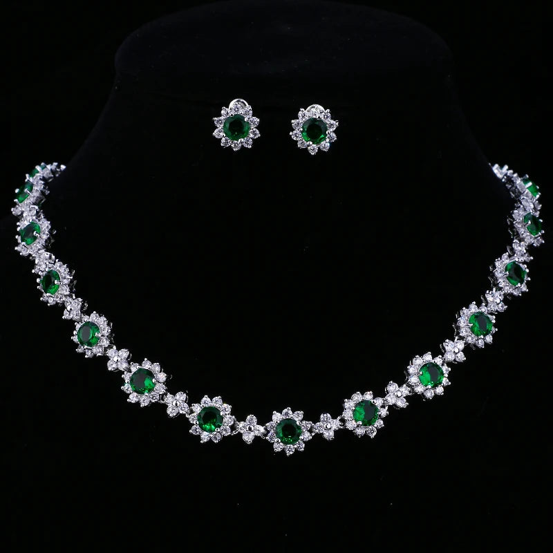 Emmaya Bridal Jewelry Set – Zircon Necklace & Earrings