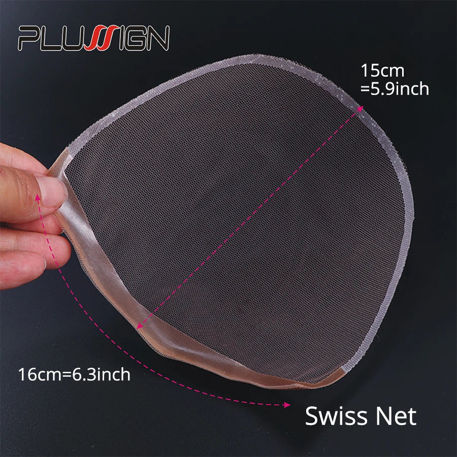 Plussign 5-10Pcs/Lot Lace Net Basement Foundation For Making Lace Top Closure Wigs Brown/Beige Weaving Net Dome Cap Medium Size