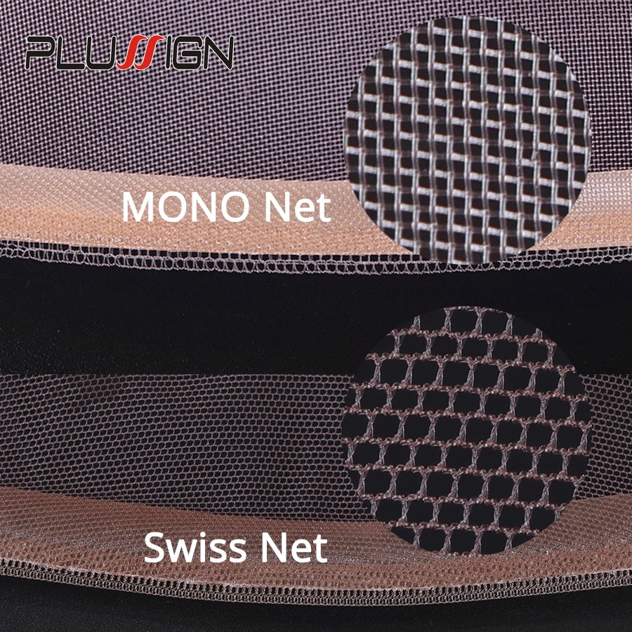 Plussign 5-10Pcs/Lot Lace Net Basement Foundation For Making Lace Top Closure Wigs Brown/Beige Weaving Net Dome Cap Medium Size