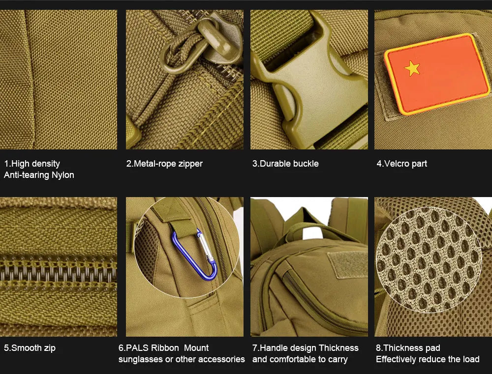 Waterproof Tactical Military Backpack, Army Molle, 25L, Sport, Outdoor, Fishing, Hunting, Camping, Rucksack