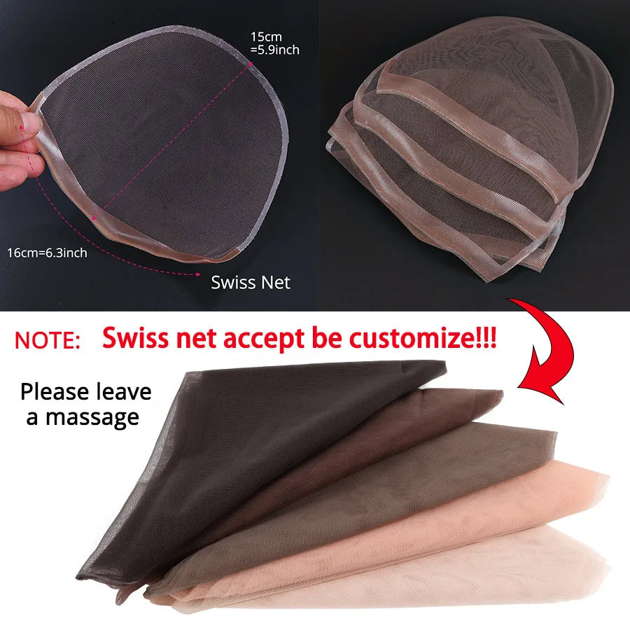 Plussign 5-10Pcs/Lot Lace Net Basement Foundation For Making Lace Top Closure Wigs Brown/Beige Weaving Net Dome Cap Medium Size
