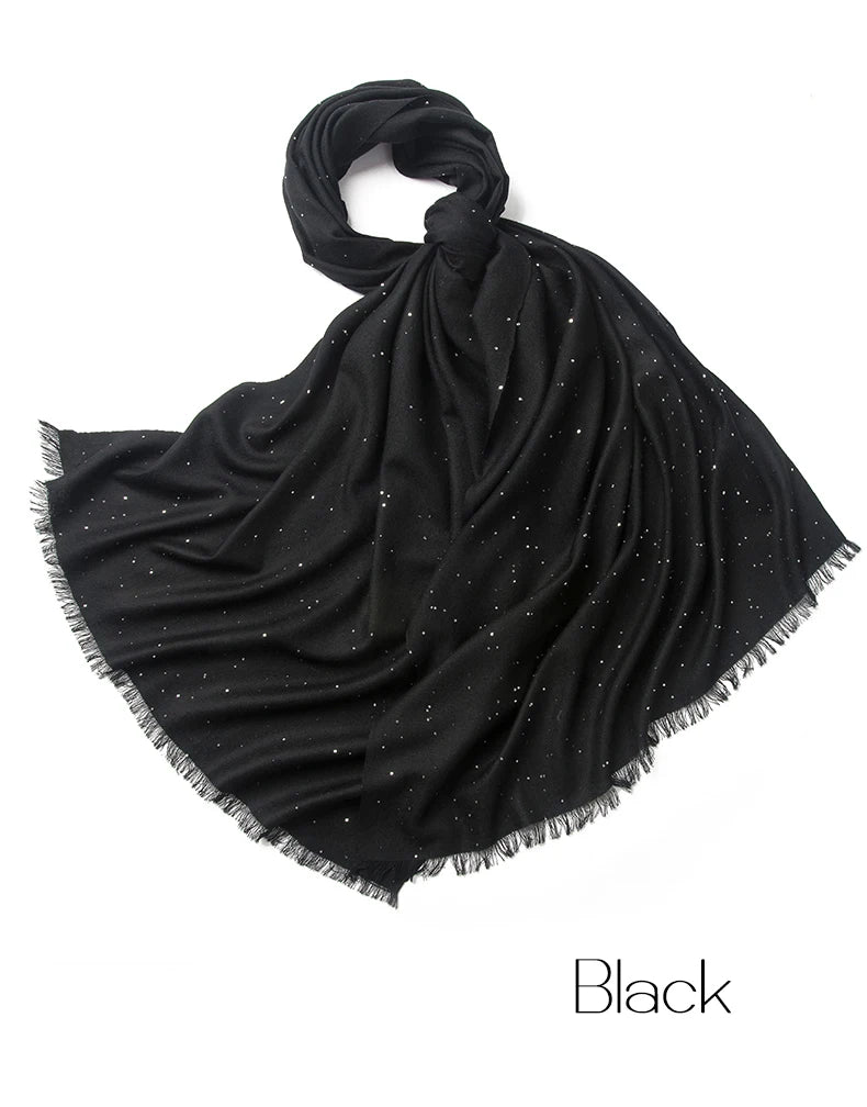 Women’s Designer Wool Scarf – Embroidered Pashmina Shawl