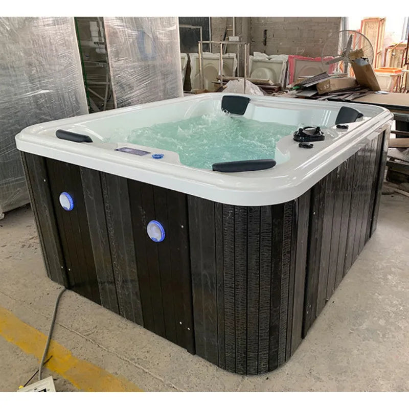 Luxury 4-Person Acrylic Outdoor Spa Hot Tub with Massage