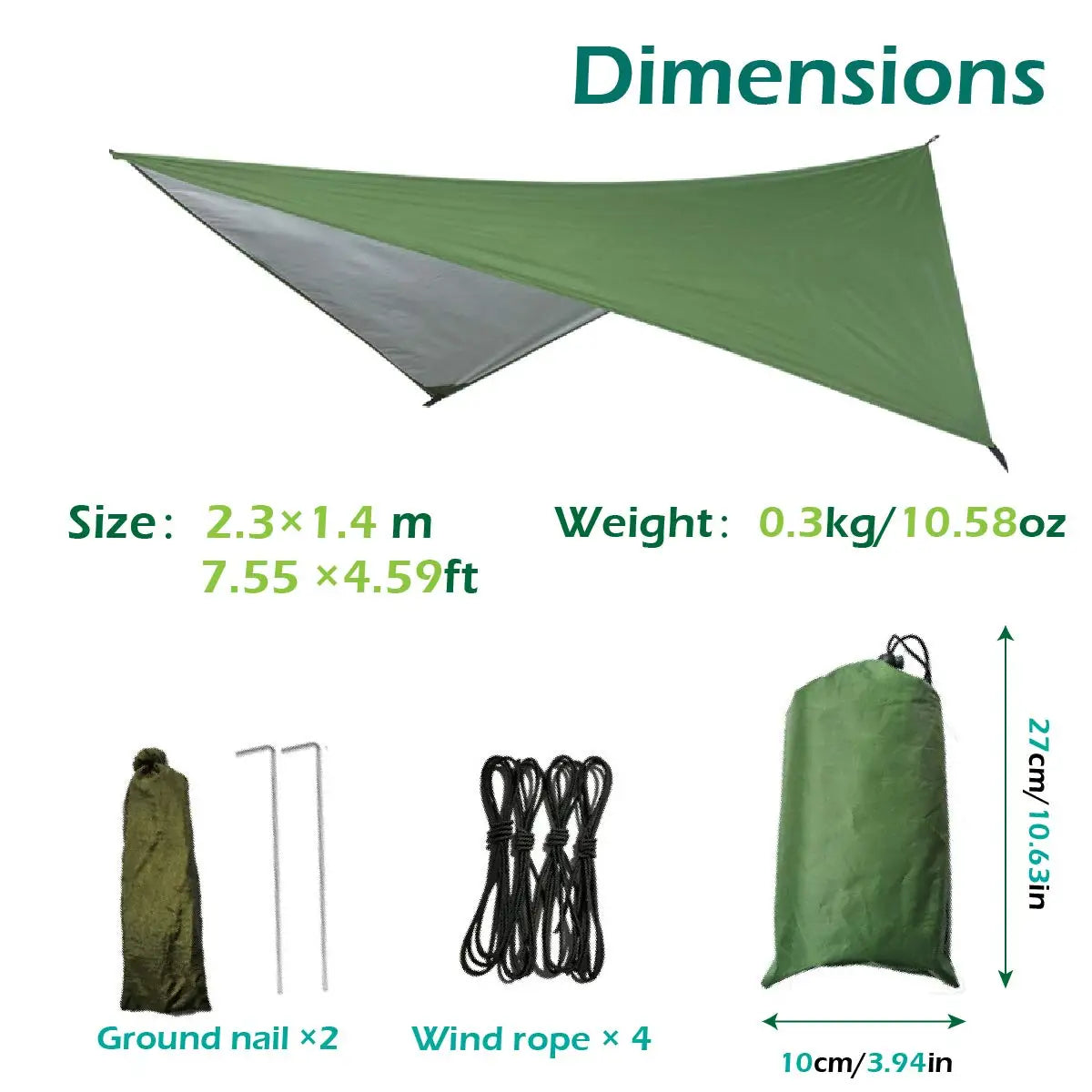 Swallowtail Camping Hammock with Mosquito Net & Rainfly