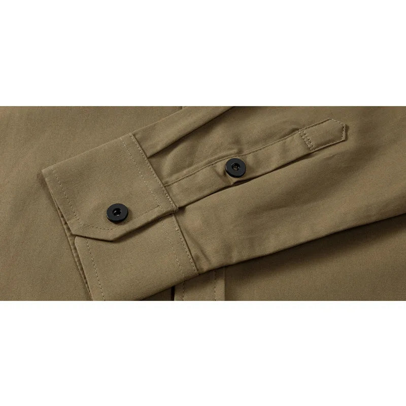 Men’s Casual Cotton Shirt Army Green