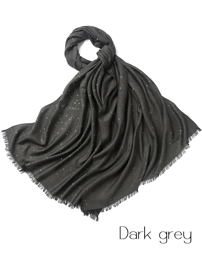Women’s Designer Wool Scarf – Embroidered Pashmina Shawl