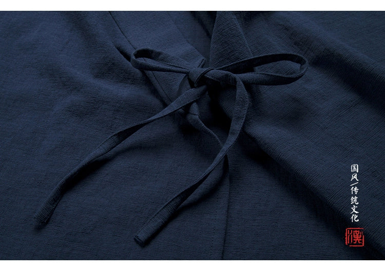 Traditional Chinese Clothing  Hanfu Men Linen cotton sleeveless Jacket mens tang suit Kimono Cardigan Male Open Stitch Coat