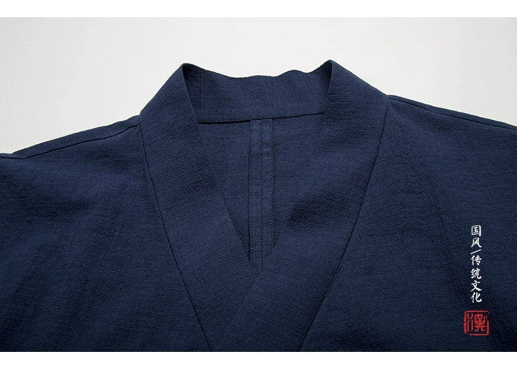 Traditional Chinese Clothing  Hanfu Men Linen cotton sleeveless Jacket mens tang suit Kimono Cardigan Male Open Stitch Coat