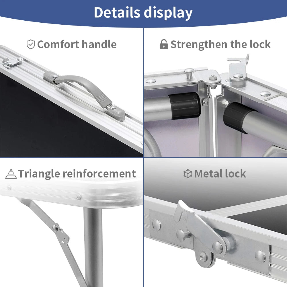Portable Folding Camping Table with Adjustable Height