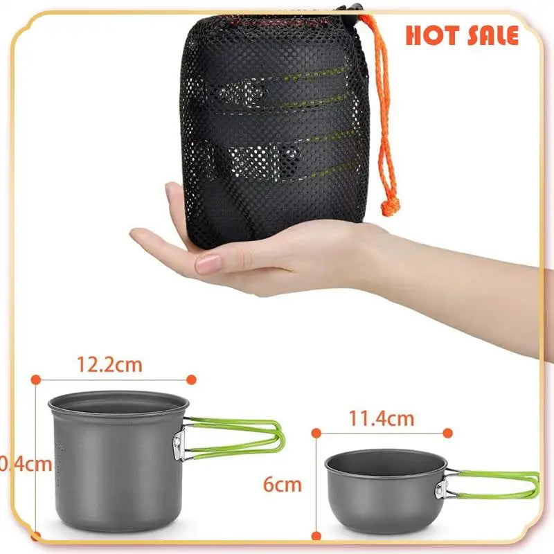 Sale Camping Pots Cookware Set Portable Outdoor Cooking Tableware Forhiking Trekking Picnic Fishing Mountaineering